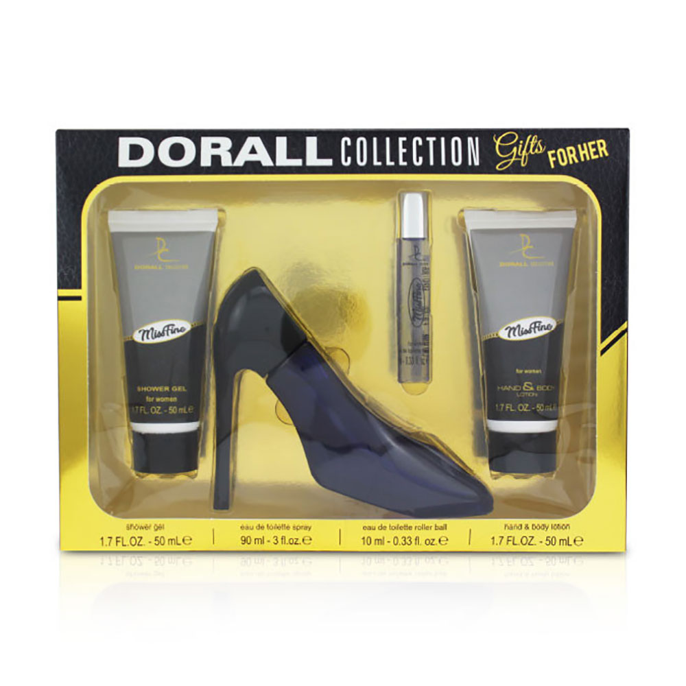 Парфумований набір жіночий Dorall Collection Miss Fine (туалетна вода, 90 мл + гель для душу, 50 мл + туалетна вода, 10 мл + лосьйон для тіла, 50 мл)