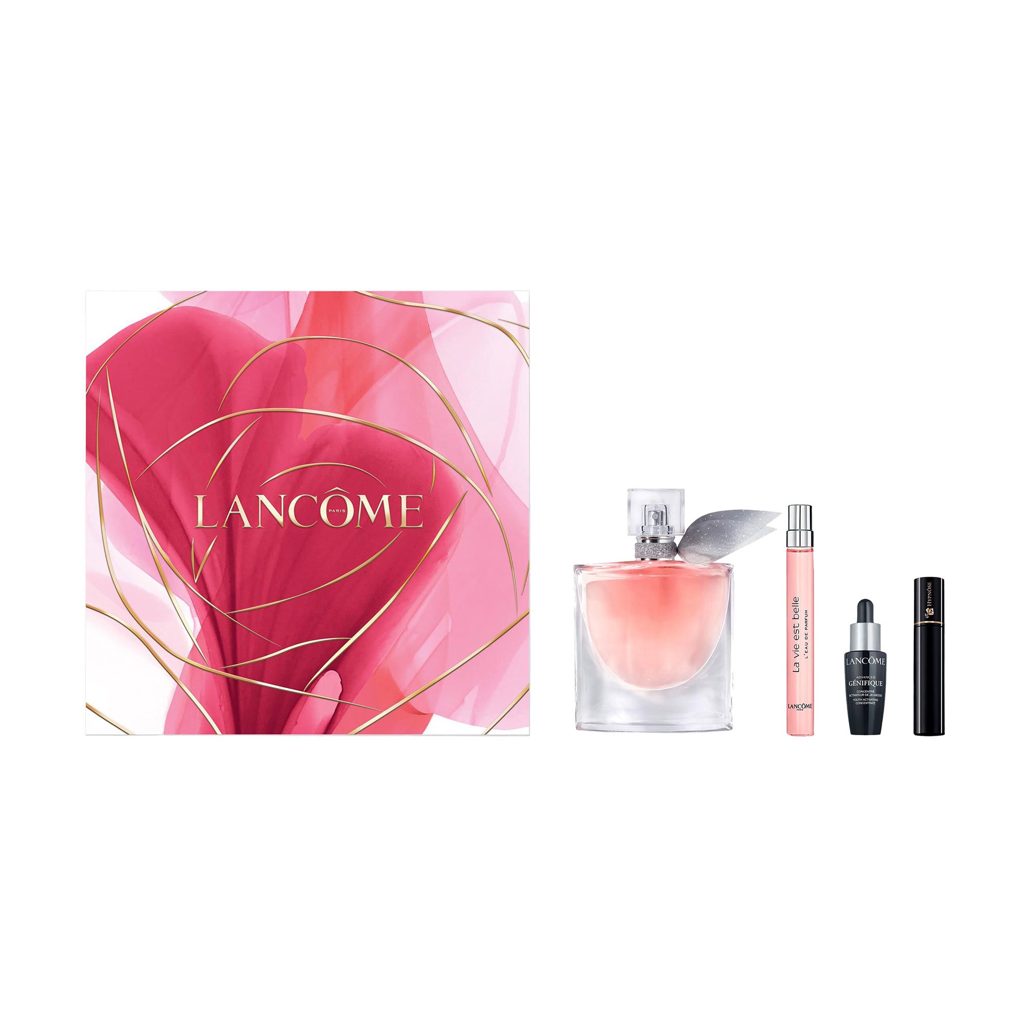 Парфумований набір жіночий Lancome La Vie Est Belle (парфумована вода, 50 мл + парфумована вода, 10 мл + сироватка, 10 мл + туш, 2 мл)